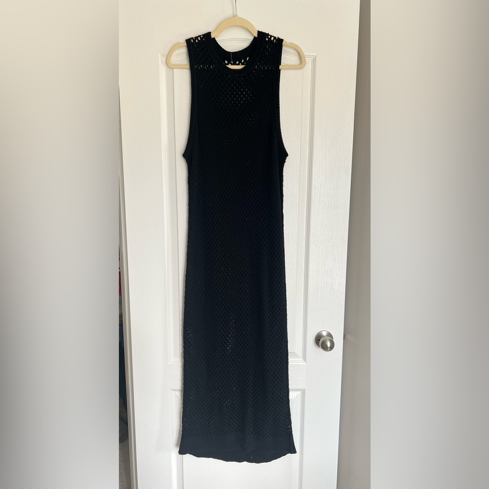 Open Edit Black Crochet Dress Size M